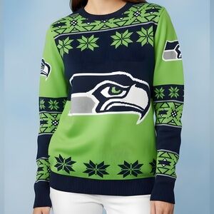 Seattle Seahawks NFL Team Apparel Christmas Sweater -- S‎